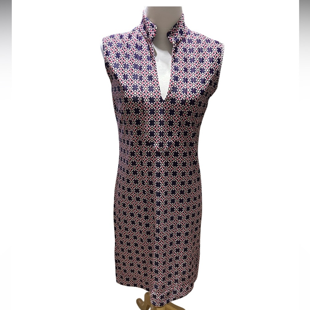 Jude Connally Kristen Printed Sleeveless V-Neck Shift Dress S